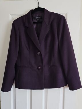Kasper Women's Dark Plum Two-Button Blazer